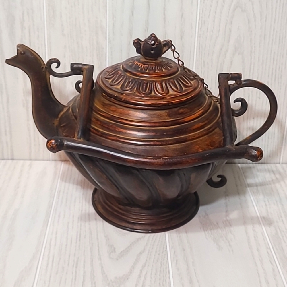 Large Metal Decorative Teapot